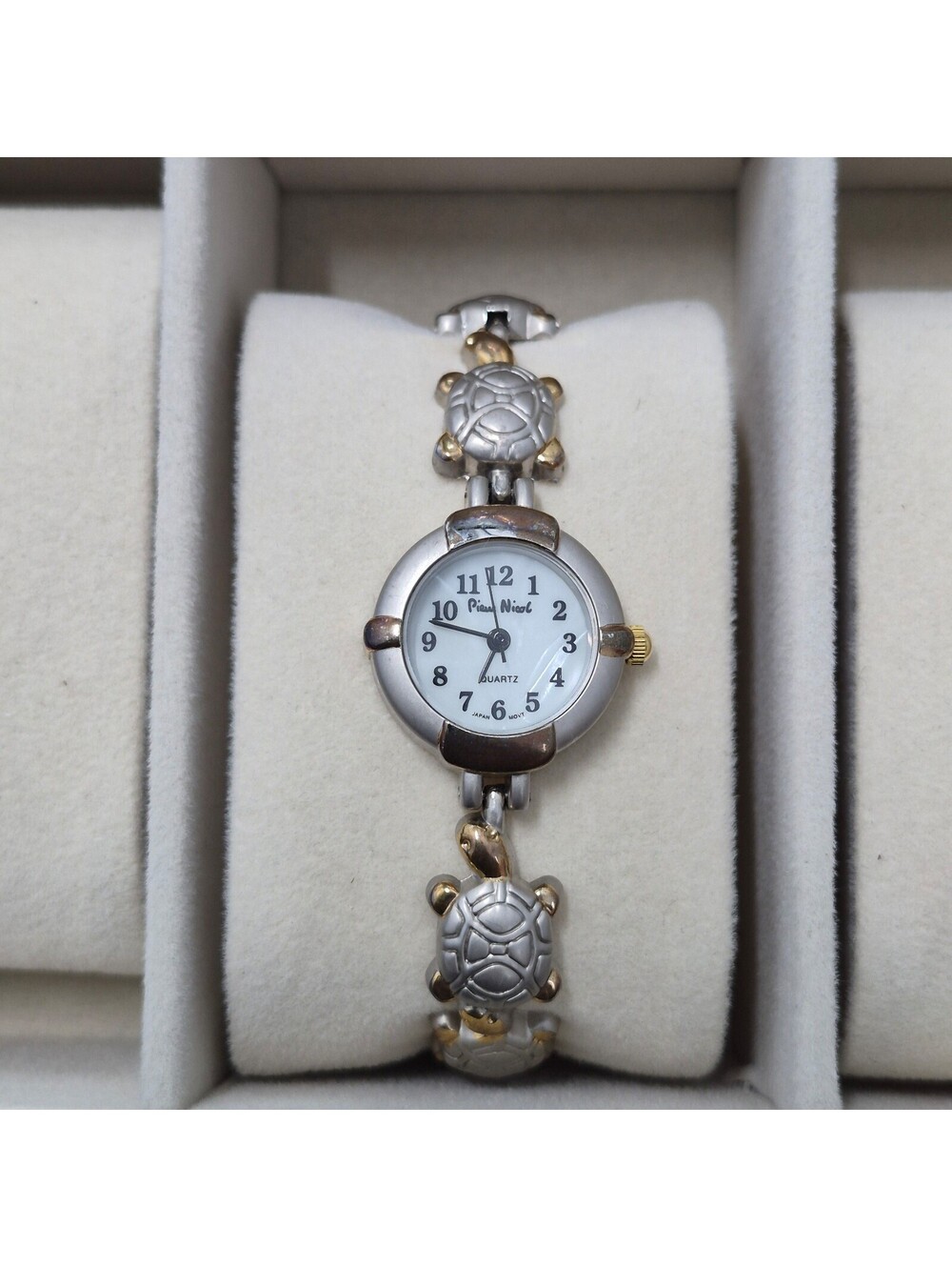 Pierre Nicol Two Tone Turtle Link Bracelet Watch